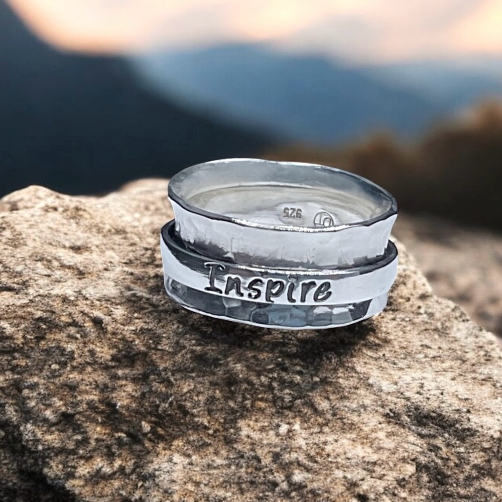 🌺David Tishbi “Inspire” Sterling Spinner Ring-NWOT
